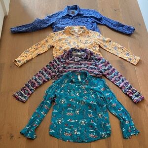 Roper Kids Patterned Button Down Shirts - lot of 4 (7/8)